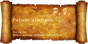 Palade Vladimir névjegykártya